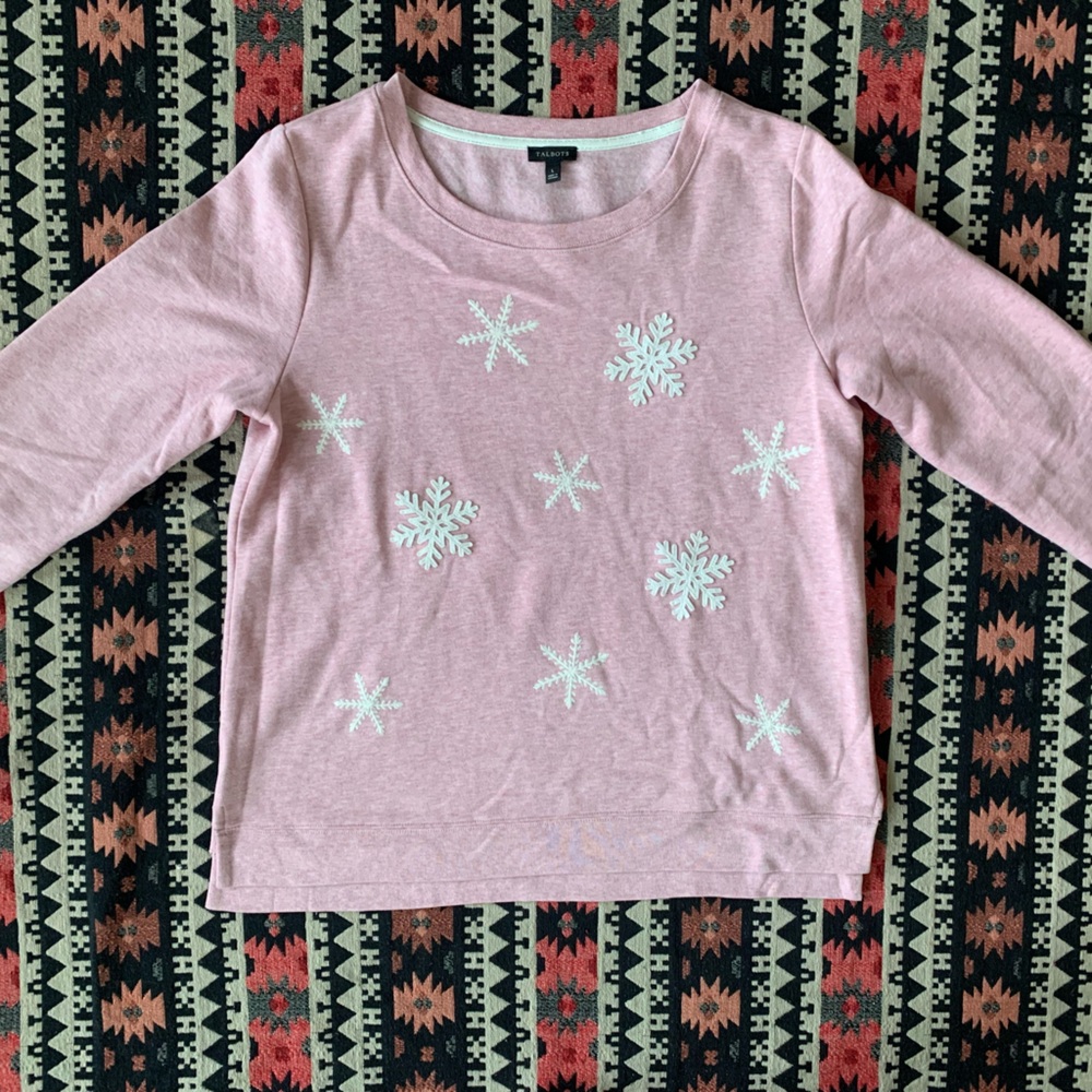 Talbots Snowflake Crewneck